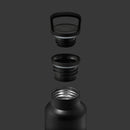 Black-Metallic Grey 16 Oz, HYDY - Water bottles, 18/8 (304) Stainless Steel, BPA Free, Reusable