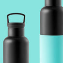 Black-Arctic Blue 20 Oz, HYDY - Water bottles, 18/8 (304) Stainless Steel, BPA Free, Reusable