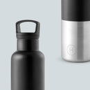 Black-Stainless natural silver 20 Oz, HYDY - Water bottles, 18/8 (304) Stainless Steel, BPA Free, Reusable