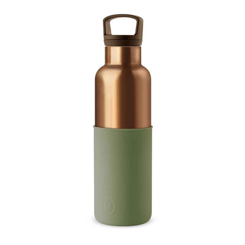 Bronze Gold-Seaweed Green 20 Oz, HYDY - Water bottles, 18/8 (304) Stainless Steel, BPA Free, Reusable