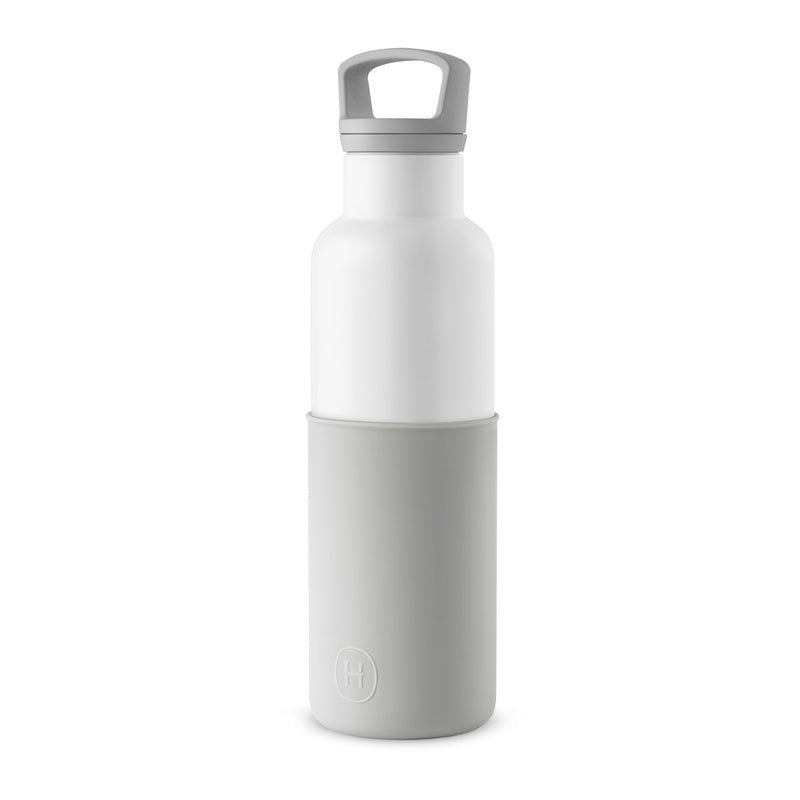 White-Cloudy Grey 20 Oz, HYDY - Water bottles, 18/8 (304) Stainless Steel, BPA Free, Reusable
